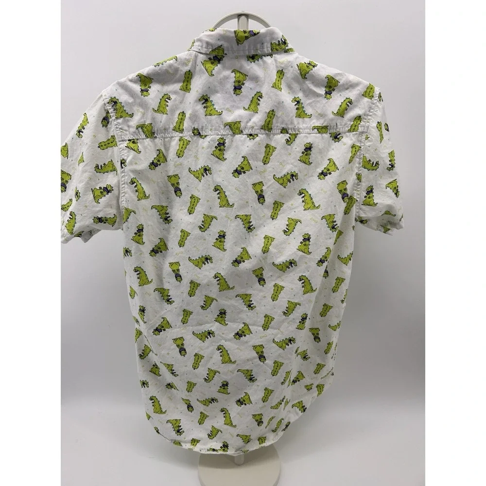 Nickelodeon‎ Rugrats Dinosaur Reptar All Over Print Mens Shirt Small Button Up